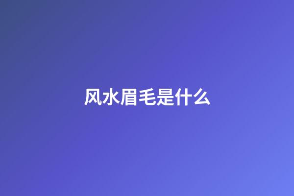风水眉毛是什么