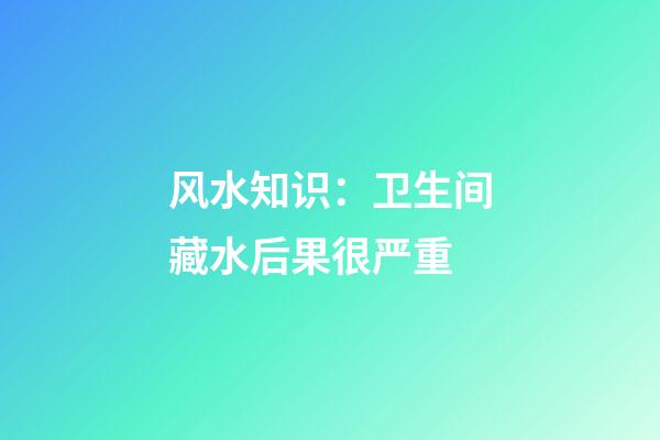 风水知识：卫生间藏水后果很严重