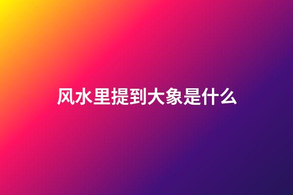 风水里提到大象是什么