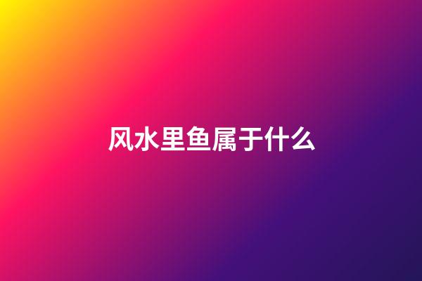 风水里鱼属于什么