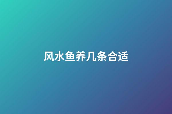 风水鱼养几条合适