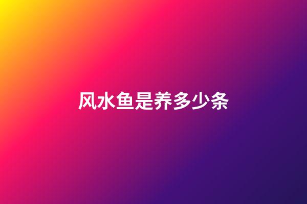 风水鱼是养多少条