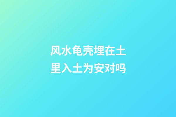 风水龟壳埋在土里入土为安对吗