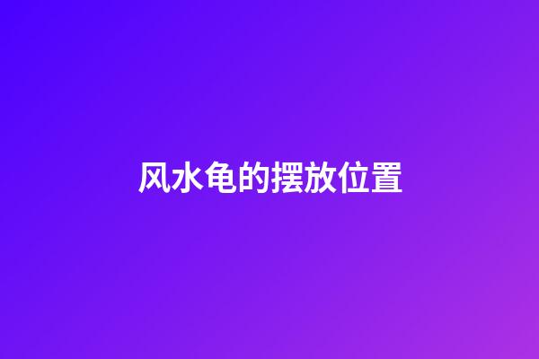 风水龟的摆放位置