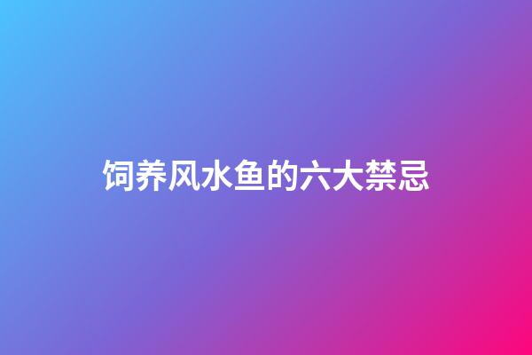 饲养风水鱼的六大禁忌