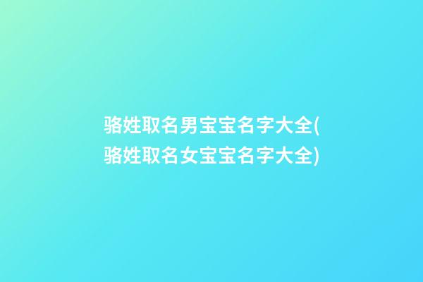 骆姓取名男宝宝名字大全(骆姓取名女宝宝名字大全)