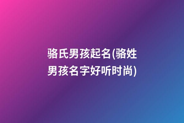 骆氏男孩起名(骆姓男孩名字好听时尚)