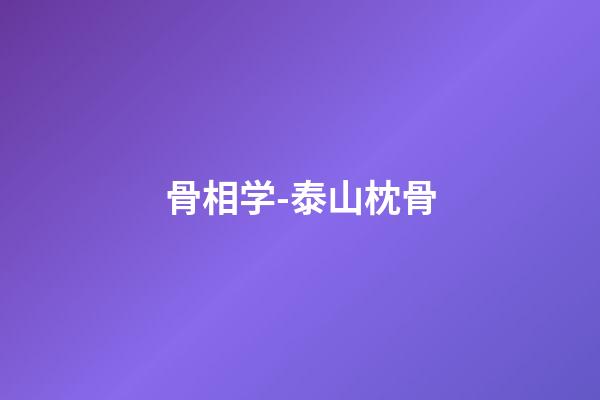 骨相学-泰山枕骨