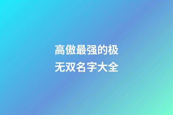 高傲最强的极无双名字大全