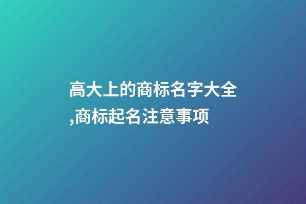 高大上的商标名字大全,商标起名注意事项-第1张-商标起名-玄机派