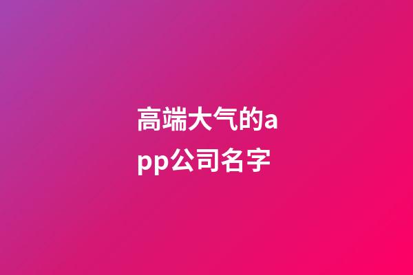 高端大气的app公司名字