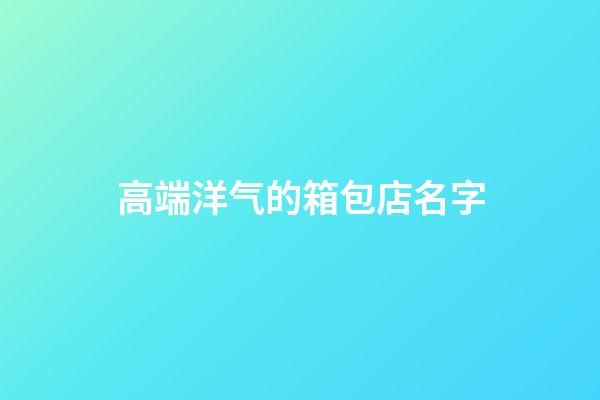 高端洋气的箱包店名字