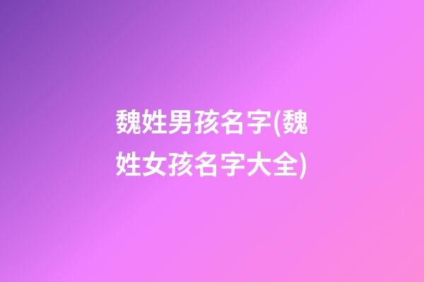 魏姓男孩名字(魏姓女孩名字大全)