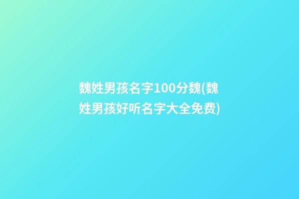 魏姓男孩名字100分魏(魏姓男孩好听名字大全免费)