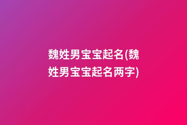 魏姓男宝宝起名(魏姓男宝宝起名两字)