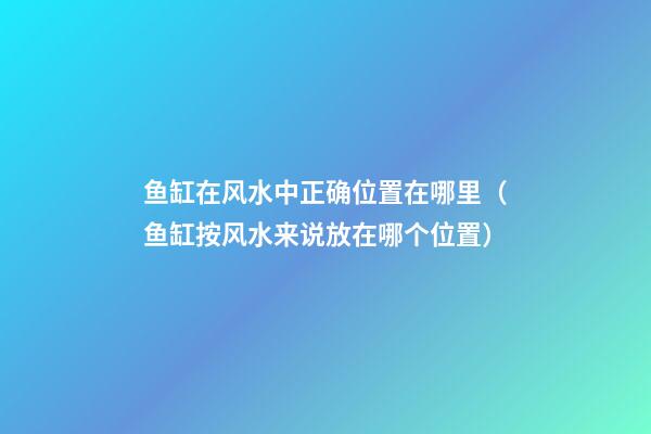 鱼缸在风水中正确位置在哪里（鱼缸按风水来说放在哪个位置）