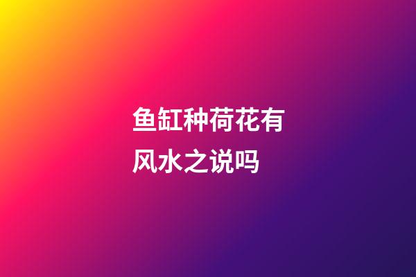 鱼缸种荷花有风水之说吗