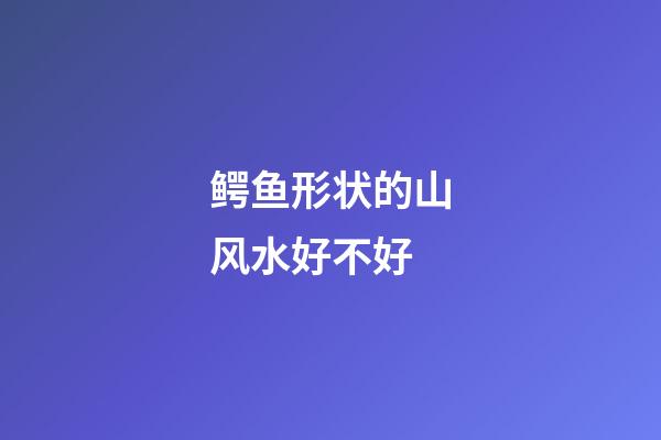 鳄鱼形状的山风水好不好