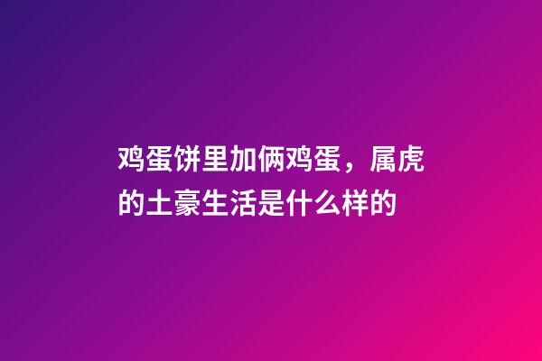 鸡蛋饼里加俩鸡蛋，属虎的土豪生活是什么样的