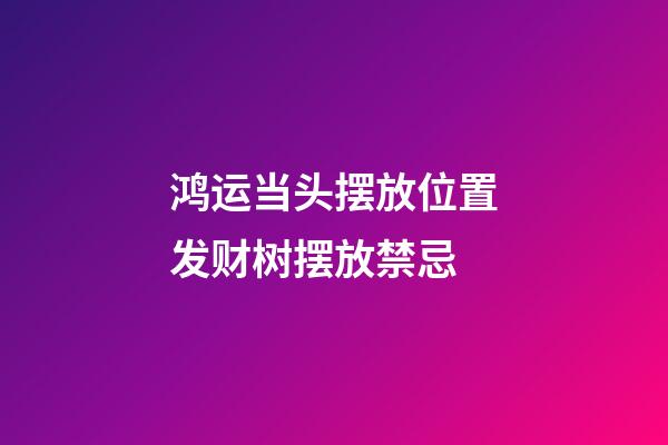 鸿运当头摆放位置发财树摆放禁忌