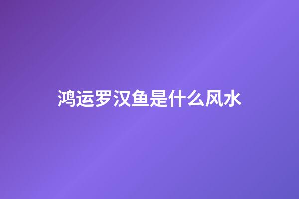 鸿运罗汉鱼是什么风水