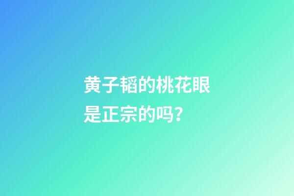 黄子韬的桃花眼是正宗的吗？
