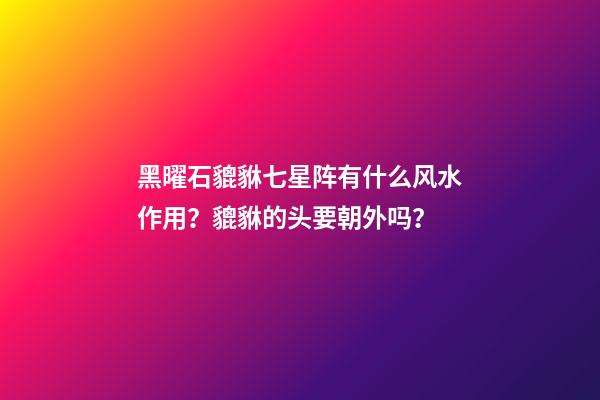 黑曜石貔貅七星阵有什么风水作用？貔貅的头要朝外吗？