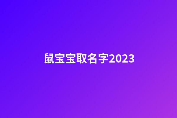鼠宝宝取名字2023