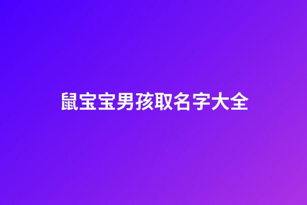 鼠宝宝男孩取名字大全