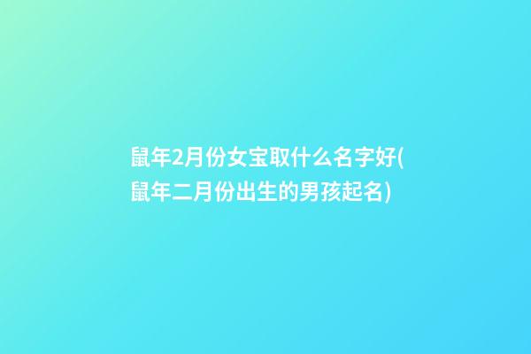 鼠年2月份女宝取什么名字好(鼠年二月份出生的男孩起名)