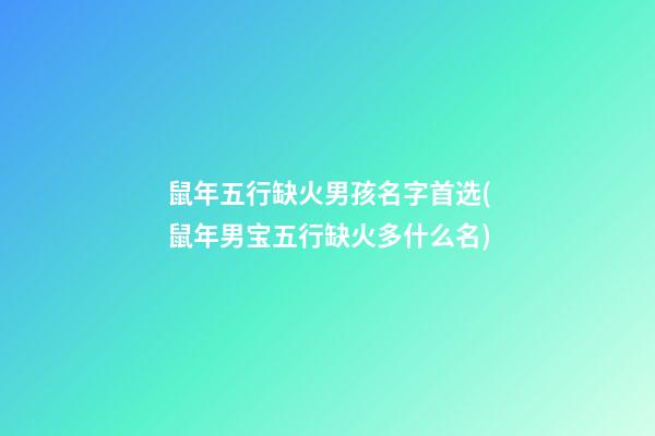 鼠年五行缺火男孩名字首选(鼠年男宝五行缺火多什么名)