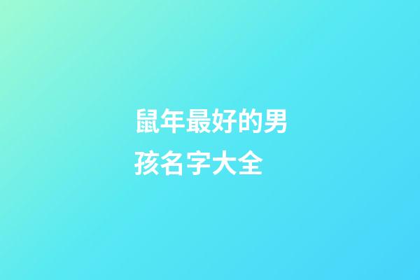 鼠年最好的男孩名字大全