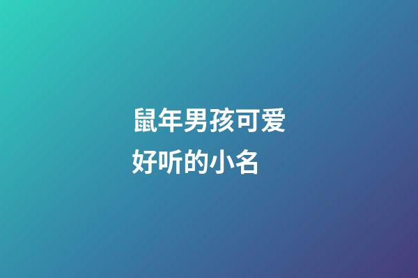 鼠年男孩可爱好听的小名