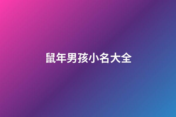 鼠年男孩小名大全