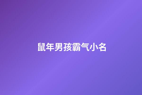 鼠年男孩霸气小名