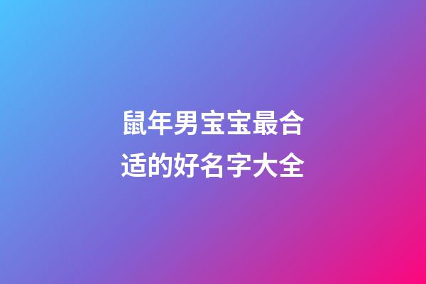 鼠年男宝宝最合适的好名字大全