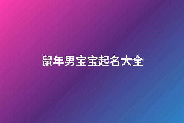 鼠年男宝宝起名大全