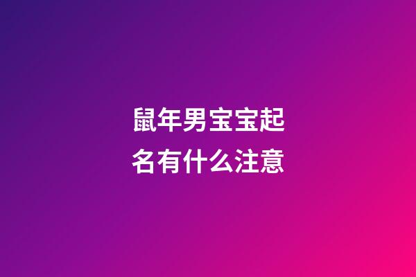 鼠年男宝宝起名有什么注意