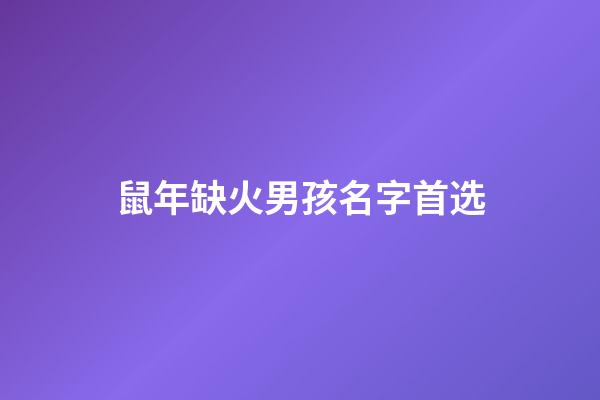 鼠年缺火男孩名字首选