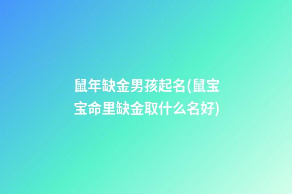 鼠年缺金男孩起名(鼠宝宝命里缺金取什么名好)