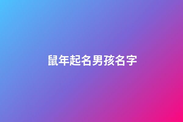鼠年起名男孩名字