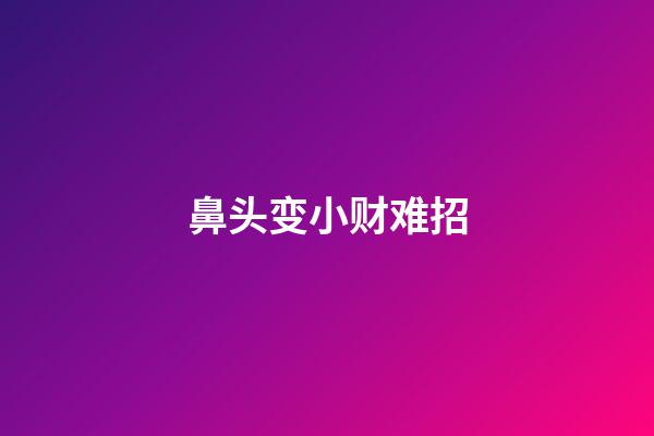 鼻头变小财难招