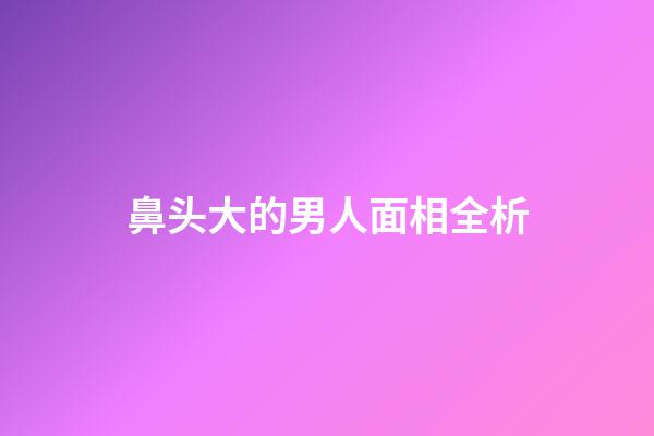 鼻头大的男人面相全析