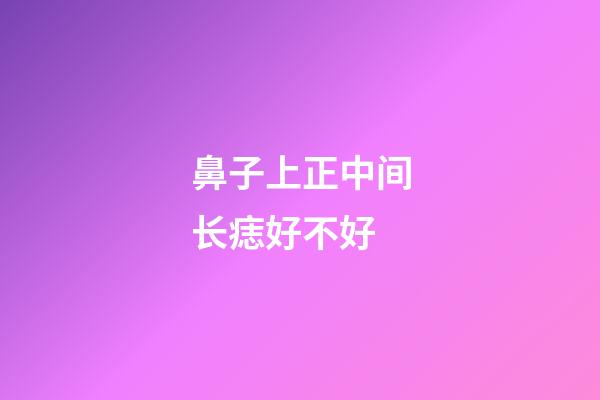 鼻子上正中间长痣好不好