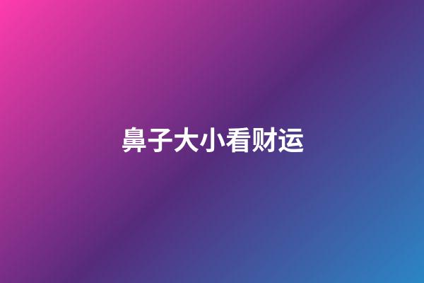 鼻子大小看财运