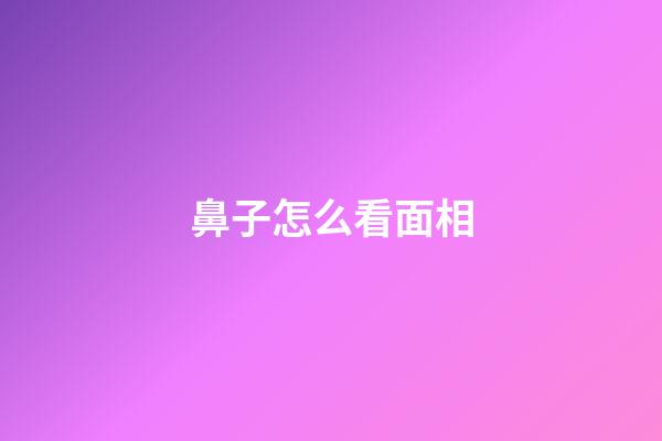 鼻子怎么看面相