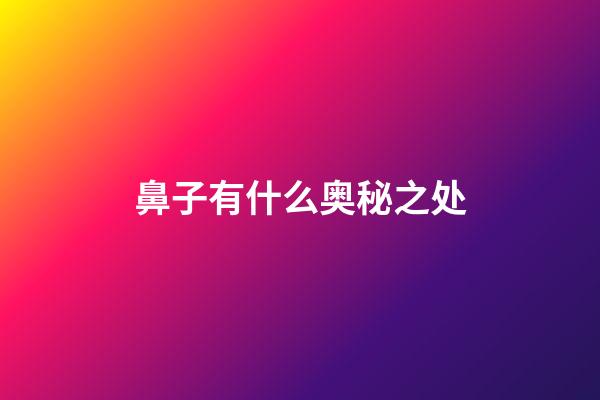 鼻子有什么奥秘之处
