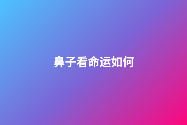 鼻子看命运如何