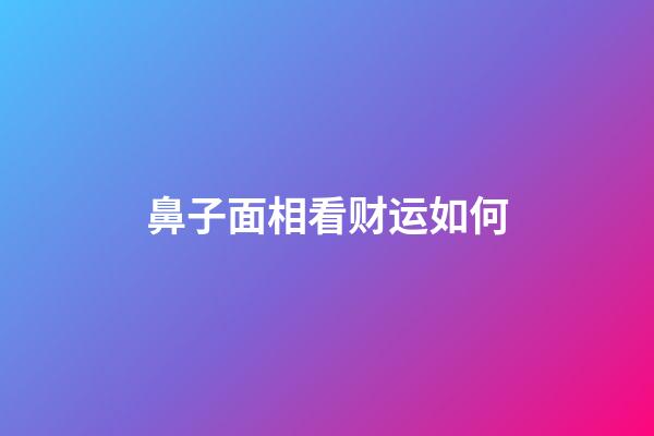 鼻子面相看财运如何