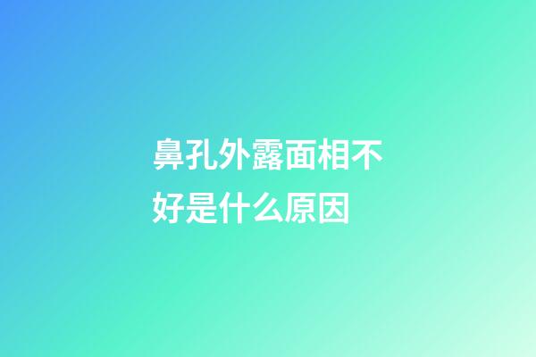 鼻孔外露面相不好是什么原因